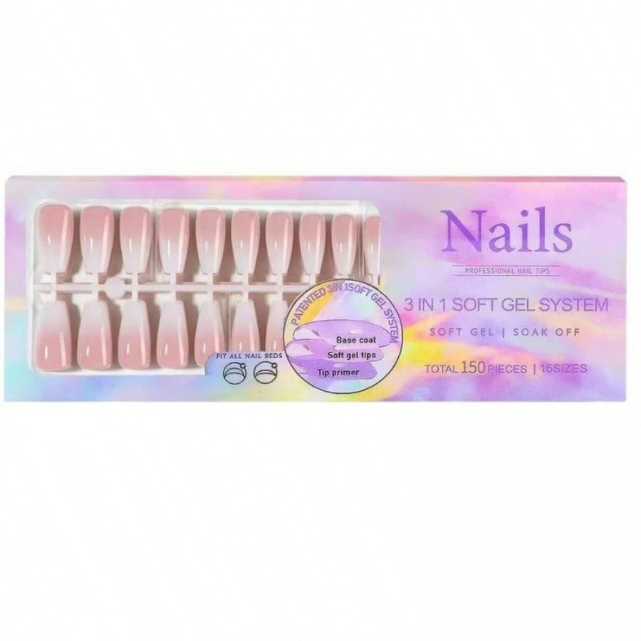 Uñas Postizas de Forma T Media Degradado