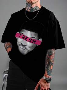 Oversized  T-Shirt – Fresh Unissex DTF Ref4436 - 黑色 - 查看 1