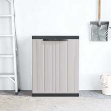 vidaXL Armadio da Esterno Grigio e Nero 65x37x85 cm PP - Grigio - Visualizzare 3