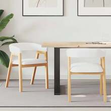 vidaXL Sedie da sala da pranzo 2 pz Naturali 54 x 57 x 73 cm - Bianco - Visualizzare 1