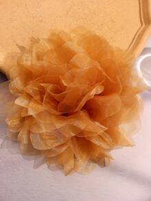 Ghim cài áo hình hoa lớn, thanh lịch, kiểu dáng retro, màu trơn, làm từ vải chiffon, kích thước 23cm, thích hợp để trang trí váy dạ hội, vest, váy cưới hoặc bikini. - Nhiều màu - Xem 22