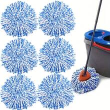 2/3/6个装超细纤维拖把替换头，替换拖把垫，可水洗替换拖把布，兼容RinseClean双槽系统，除尘拖把头，干湿两用，易于清洁，清洁用品，返校必备 - 多色 - 查看 1