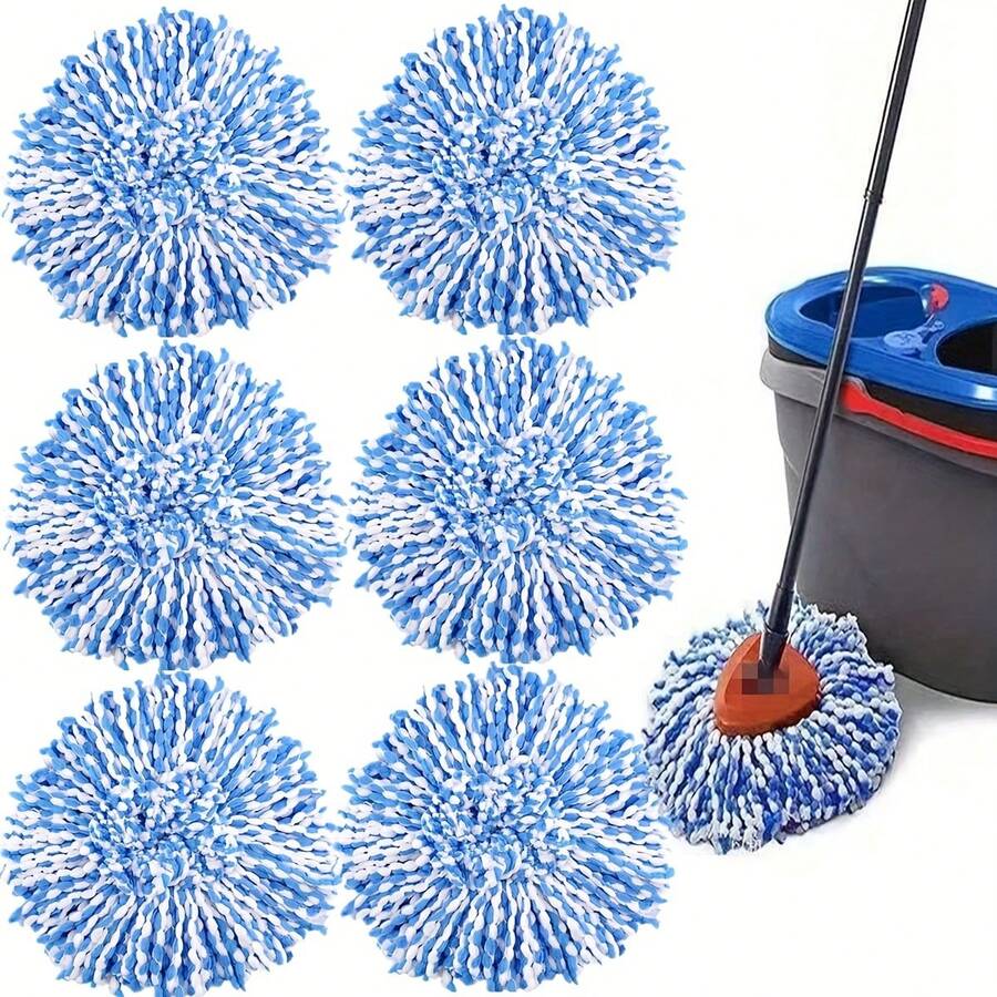 2/3/6个装超细纤维拖把替换头，替换拖把垫，可水洗替换拖把布，兼容RinseClean双槽系统，除尘拖把头，干湿两用，易于清洁，清洁用品，返校必备 - 多色 - 查看 1