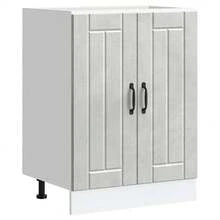 vidaXL Meuble de base de lavabo Lucca gris béton bois ingénierie - Gris - Voir 1