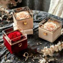 One-Touch Automatic Rotating Creative Surprise Rose Jewelry Box, Ring Necklace Jewelry Gift Box, Valentine's Day Gift Box, Red Chinese New Year Gift Box, Holiday Gift Box, Party Gift Box, Proposal Wedding Gift Box, Essential Gift - Jewelry Box - View 5