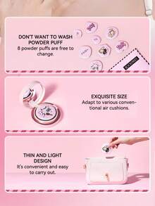 ROCK SWEET 化妆海绵套装 - 音符系列（8 件装） - 粉色 - 查看 3