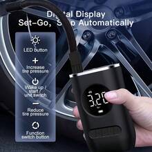 Portable Tire Inflator Air Compressor, Cordless Electric Pump With LED Light, USB Rechargeable, Lithium Battery Powered Handheld Design For Car, Bicycle, Sports Equipment - Wireless - Multicolor - View 5