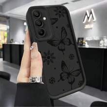 Black Butterfly Snowflake Pattern Phone Case, TPU Shockproof Full Protection Case, Suitable For Samsung S21/22/23/24/25/NOTE20 PLUS ULTRA FE A13/14/15/16/17/33/34/35/36/52/53/54, Ideal Gift For Friends And Family, T3,Suitable For IPhone17 Air - 咖啡棕 - 查看 3