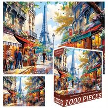 1000片拼图玩具，尺寸70厘米*50厘米，油画风景卡通图案，成人减压，装饰艺术品，适合万圣节、圣诞节、生日礼物