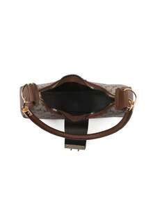 Retro Fashionable Chic Niche One Shoulder Underarm Leopard Print Commuter/Gift Crescent Moon Bag - Grey - View 8