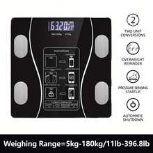 Upgraded Design+Weight Loss Plan Card, Enlarged Surface, 400 LB High-Strength & High-Precision Electronic Weight Scale, Smart Digital Bathroom Scale, HD LCD Display & Temperature Display Fahrenheit & LB/KG Switch, Multi-Function Body Weighing Machine - Black - View 8