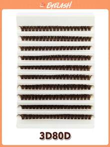 Asiteo 160/200 PCS D Curl Thick Brown Lash Clusters 80D Lashes Fluffy Natural Look&Soft&Light DIY False Eyelash Extensions Suitable For Daily Style Eye Makeup Holiday,Party,Gifts Makeup,Color Lashes,Brown Lashes - D - View 9