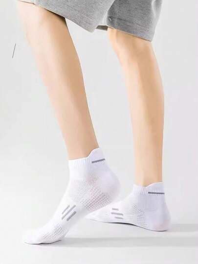 1 par, 5 par, 10 par, Dam, Herr, Basketstrumpor, Sportstrumpor, Löparstrumpor, Mode, Innovation, Broderade femuddiga stjärnnätstrumpor för par, Sommar, Anti-lukt-strumpor, Medellånga strumpor, Vår och höst Fyra säsonger Mångsidiga strumpor, Söta, Bekväma, Svettabsorberande, Ungdom, Student, Vardagsstrumpor