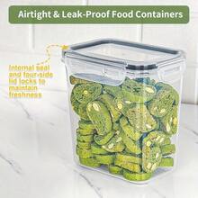 28pcs Storage Container Set, Kitchen Organizer, Airtight Plastic Storage Containers With Lids, Suitable For Storing Cereal, Flour, Coffee Beans, And Cornflakes, Sizes 2L, 1.4L, 0.8L, 0.32L, And 0.06L. - 28pcs - 查看 6