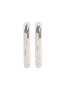 迷你弹簧剪刀，带保护帽，白色极简设计，小型缝纫线剪刀，便携式安全剪刀 - 白色 - 查看 8