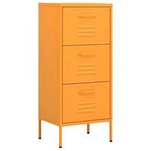 vidaXL Armoire de rangement Jaune moutarde 42,5x35x101,5 cm Acier - Jaune citron - Voir 2