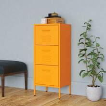 vidaXL Armoire de rangement Jaune moutarde 42,5x35x101,5 cm Acier - Jaune citron - Voir 1