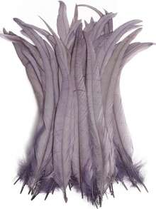 100根公鸡尾羽，25-35厘米/10-14英寸，适用于嘉年华派对表演服装装饰、DIY头饰羽毛、婚礼装饰头饰羽毛 - 彩色 - 查看 10