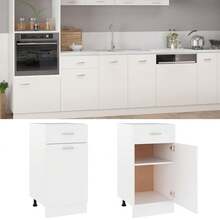 vidaXL Armário de gavetas "Lyon" branco 40 x 46 x 81,5 cm Bois d'ingénierie - Branco - Ver 2
