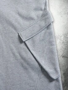 男士浅灰色工装运动裤，松紧腰带，斜插口袋，街头风休闲裤 - 淺灰色 - 查看 7