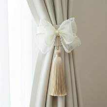 Borlas de lazo para decoración, elegantes perlas para decoración de habitación, adorno colgante para cortina y almohada. - Blanco - Ver 1