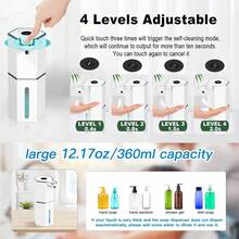 1pc Automatic Induction Foam Soap Dispenser, 360ml Wall-Mounted Or Desktop Bathroom/Kitchen Smart Hand Soap Dispenser, USB Rechargeable 1200mAh Sensor Smart Foam Machine With 4 Gear Adjustable, Automatic Foam Hand Washer For Bathroom, Kitchen, Office