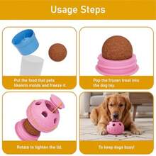 Treat Dispensing Dog Toys Enrichment Licking And Puzzle Feeder Sturdy Rubber Interactive Dog Toys Dog Chew Toy For Happy Cool Pups - Reduces Anxiety Easy To Clean Pink - Pink - View 6