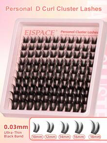 100pcs/Pack Cartoon Style False Eyelashes, Delicate & Lightweight, 10-18mm Length, Natural & Thick, DIY Individual Lashes, Soft & Thin Lash Stems, Easy Home Application, Gift For Women & Girls - D - 查看 3