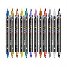 12/24/48 Cores Canetas Marcadoras Acrílicas de Ponta Dupla, Marcadores de Tinta Acrílica Premium, Adequados para Madeira, Tela, Pedra, Pintura em Rocha, Vidro, Cerâmica, Artesanato DIY, Materiais de Arte, Desenho de Estudantes, Presente de Volta às Aulas - Multicolorido - Visão 8