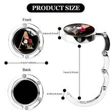 可折叠包包挂钩、钱包挂钩、手提包挂钩、桌面挂架、个性化字母A-Z、钱包夹、女士手提包挂钩、桌面挂架，更好地保护和展示您的包包 - 黑色字母 - 查看 5