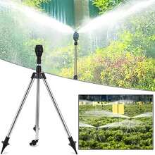 Rotating Tripod Sprinkler, Suitable For Lawns, Gardens And Patios, Provides Automatic 360-Degree Coverage On Both Sides, With A Telescopic Metal Tripod Base. - 黑色 - 查看 2