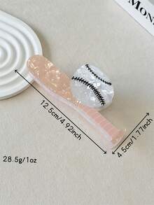 1pc Women's Sports Style Faux Baseball Claw Clip, Ponytail Holder Hair Accessory Hair Claw, Suitable For Sports Events, Daily Outings, Elegant Bohemian Hair Styling Accessory - Multicolor - View 3