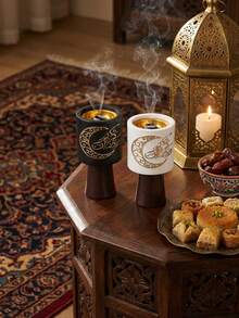 1pc/1set Cylindrical Resin Incense Burner, Minimalist Atmosphere Incense Burner Decor, Fashionable And Exquisite Graduation Gift, Home Fragrance, Home Decor, Suitable For Home Decor, Bedroom Decor, Living Room (As Centerpiece), Office, Yoga Room, Party, Create Elegant Atmosphere - Multicolor - View 3