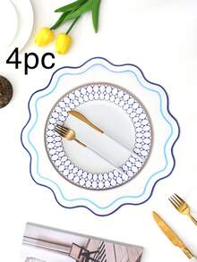 1/2/4pcs Embroidered Fabric Holiday Placemats, Suitable For Wedding Party Table Decor, Minimalist Elegant European Style Fabric Placemats, Simple New Fresh Placemats - Multicolor - View 12