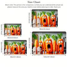 1pc 2D Flat Flannel Cute Screaming Carrot Design Doormat - Soft Flannel, Non-Slip, Machine Washable Polyester Mat For Kitchen, Laundry Room, Bathroom, And Hallway Decor, Laundry Room Mat |   Playful Design |   Durable Floor Covering, Washable Area Mat - Multicolor - View 4