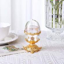 1pc European Style Golden Toothpick Holder, High-End Home Decor For Living Room, Kitchen, Dining Room, Covered Toothpick Container, Creative Desktop Organizer - Gold - View 8