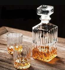 TendenciaBotella Licorera Vidrio Tequila Whisky Bebida Diseño Labrado TransparenteCalidad premium - 1 - Ver 6