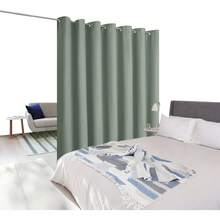 Patio Door Curtain Sound Blocking, Bedroom Privacy Room Divider Curtain Screen Partitions, Thermal Insulated Blackout Closet Sliding Door Curtain (1 Panel, 8.3ft Wide By 7ft Long, Gray) - 灰綠色 - 查看 2