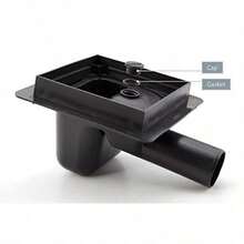 Sewerage Plastic Floor Ground Drain With Black Square Pattern Grid 50mm Pipe Diameter - Black - View 7