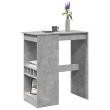 vidaXL Tavolo da bar con étagères gris béton bois d'ingénierie - Grigio - Visualizzare 1