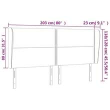 vidaXL Tête de lit con oreilles Nero 203x23x118/128 cm Similicuir - nero - Visualizzare 9
