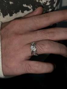 1pc Fashionable Niche Lightning Bolt Ring, Men's Accessory