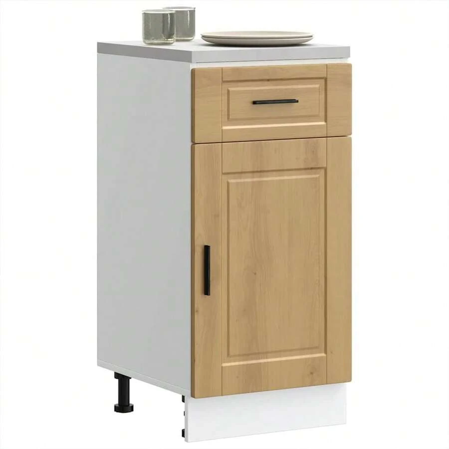 vidaXL Armário de cozinha Porto chêne madeira artesanal - Castanho - Ver 1