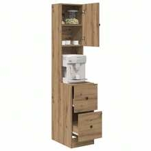 vidaXL Buffet de cuisine avec tiroir Chêne artisanal 32 x 50 x 180 cm - Tabac - Voir 3