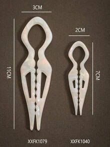 1pc French Acetate Hair Clip -7CM/11CM Small Ball Lazy Curly Hair Magic, Simple Hair Clip, U-Shaped Comb, Temperament Hanging From The Back Of The Head, Women's Ponytail Curling Accessories, Elegant Antique Hair Stick, Suitable For Women, Ponytail Tying, Formal And Daily Hairstyles - Parties, Weddings, Daily Use Hair Clips - Elegant Hair Accessories Gifts, Bun Extension, Hair Styling Pins, Pins For Hair - Multicolor - View 3