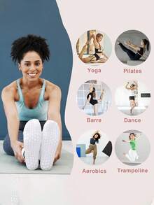 Custom Women's Striped Yoga & Sports Socks, Spring/Summer Silicone Non-Slip Fitness Indoor Sports Mid-Calf Socks, Autumn - Multicolor - View 9