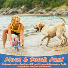 Juguete para perro con correa tejida incorporada en forma de balón de fútbol, juguete interactivo para perros para interiores y exteriores, balón de fútbol para perros regular adecuado para perros pequeños, medianos y grandes, excelente regalo de Navidad