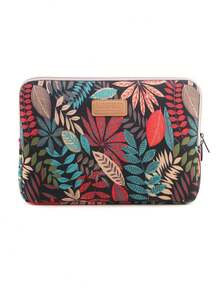 1pc LISEN Black Leaf Pattern Shock-Proof & Water-Resistant Laptop Sleeve, Fits T495/X390/X395/X1 Carbon 2023/S2 Yoga, HP Pavilion 14/ProBook 430-445, Air/Pro 11.6-16", MateBook 11-16" - Multicolor - View 2