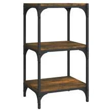 vidaXL Bücherregal, Geräucherte Eiche, 40 x 33 x 70,5 cm, Holzwerkstoff und Stahl - Braun - Übersicht 2