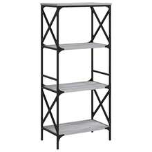vidaXL 4-stöckiges Bücherregal Sonoma Grau 59x35x132 cm - Grau - Übersicht 2